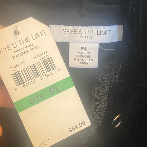 Women’s the skyes the limit velvet/velour like shirt, NWT - Picture 2 of 7